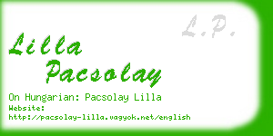 lilla pacsolay business card